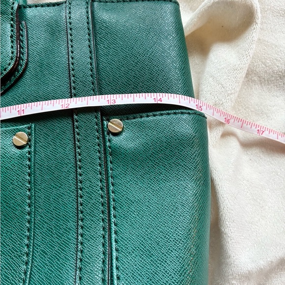 Isaac Mizrahi Green Leather Tote Bag – Structured Satchel Purse - Picture 8 of 12